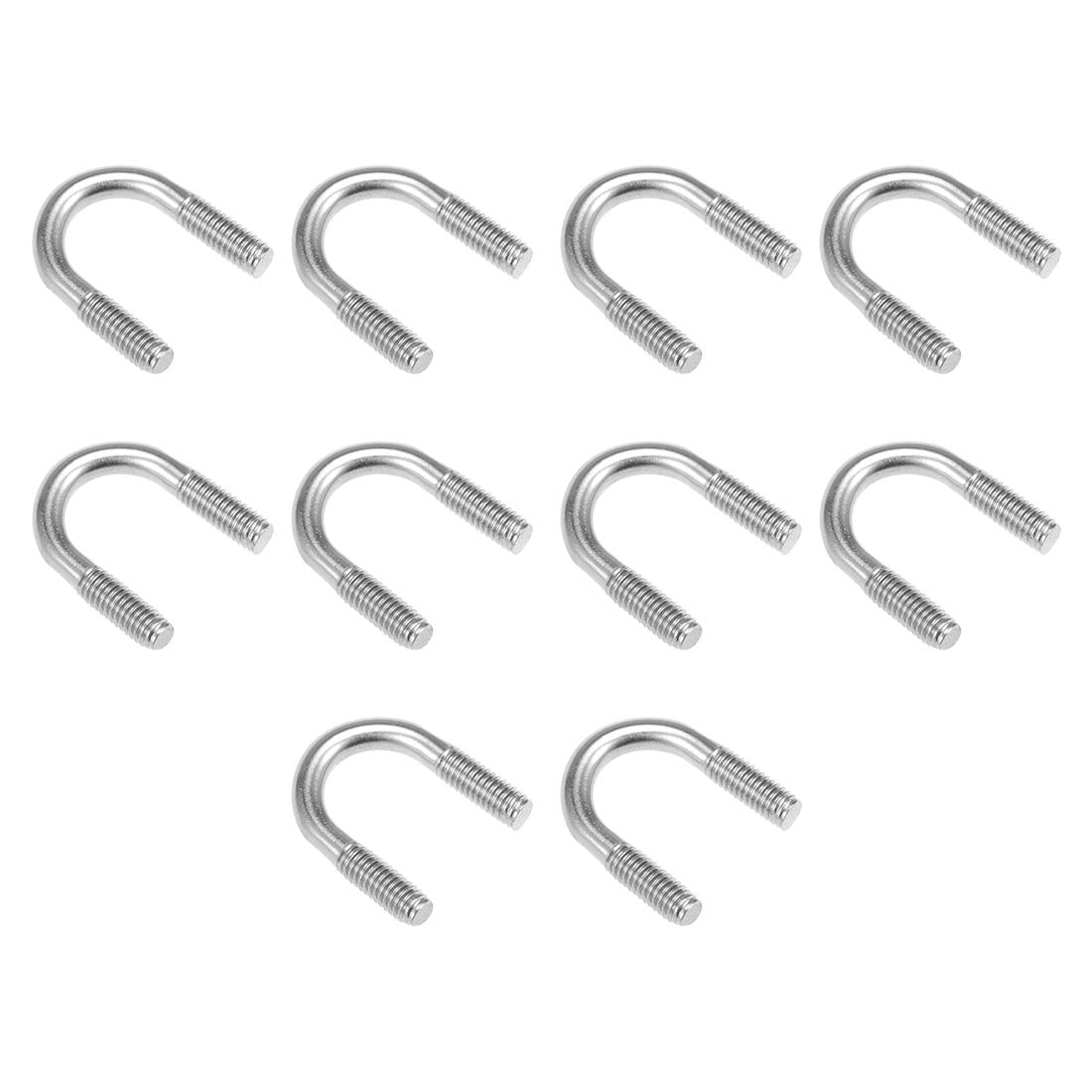 U-Bolts 10pcs 0.63"(16mm) Inner Width 32.5mm Length M6-1x32.5mm 304 Stainless Steel U-Bolt Fastener for 14mm Pipe Dia