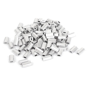 Wire Rope Aluminum Sleeves Clip Fittings Cable Crimps (1.2mm 100pcs)