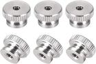 Knurled Thumb Nuts, 6Pcs M3x0.5mm 304 Stainless Steel Round Knobs Fasteners for 3D Printer Parts, Silver Tone