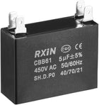 Ceiling Fan Capacitor CBB61 5uF 450V AC Double Insert Metalized Polypropylene Film Capacitors 47x17.5x34.5mm for Water Pump Motor Generator