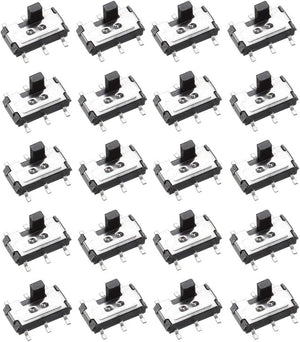 20 Pcs On/On 2-Position DPDT 6 Pin Vertical Mini Surface Mounted Devices SMT Slide Switch