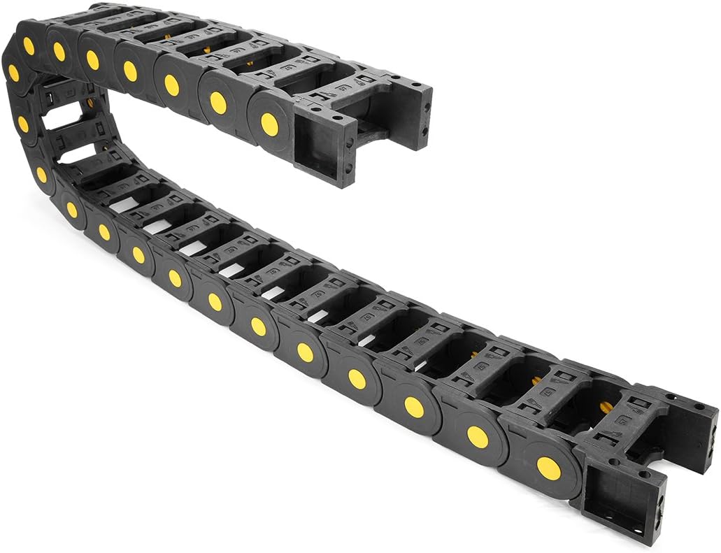 R55 25mm x 57mm Plastic Open Type Cable Wire Carrier Drag Chain 1M Length for CNC Black