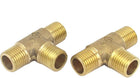 Brass 1/4BSP Thread Equal 3 Way T Shaped Tee Connectors Adapters 2 Pcs