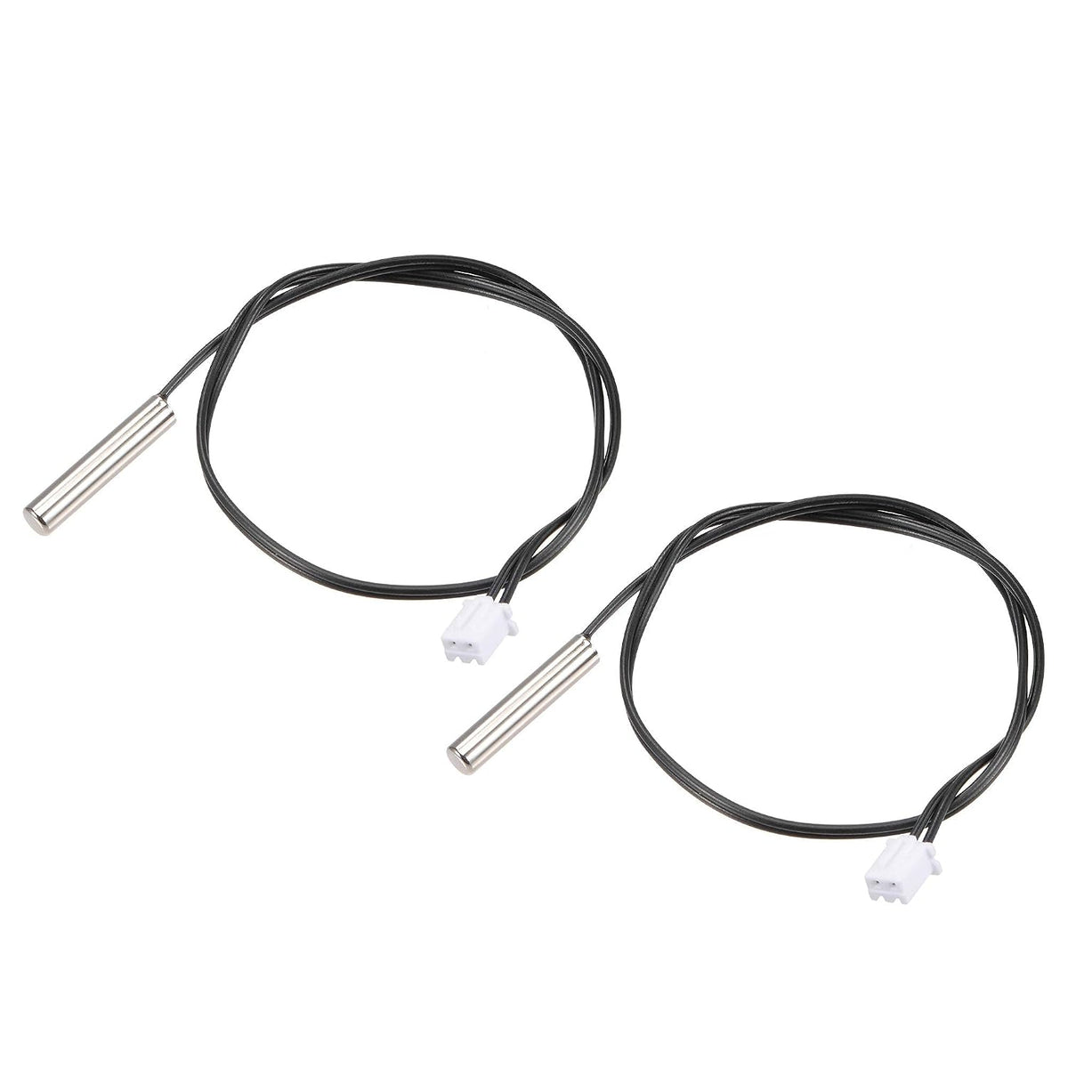 2pcs 15K Temperature Sensor Probe, Stainless Steel NTC Thermal Sensor Probe 30cm Digital Thermometer Extension Cable