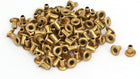 LinkMejor 100pcs M2x3.5mm Brass Plated Metal Hollow Eyelets Rivets Gold Tone