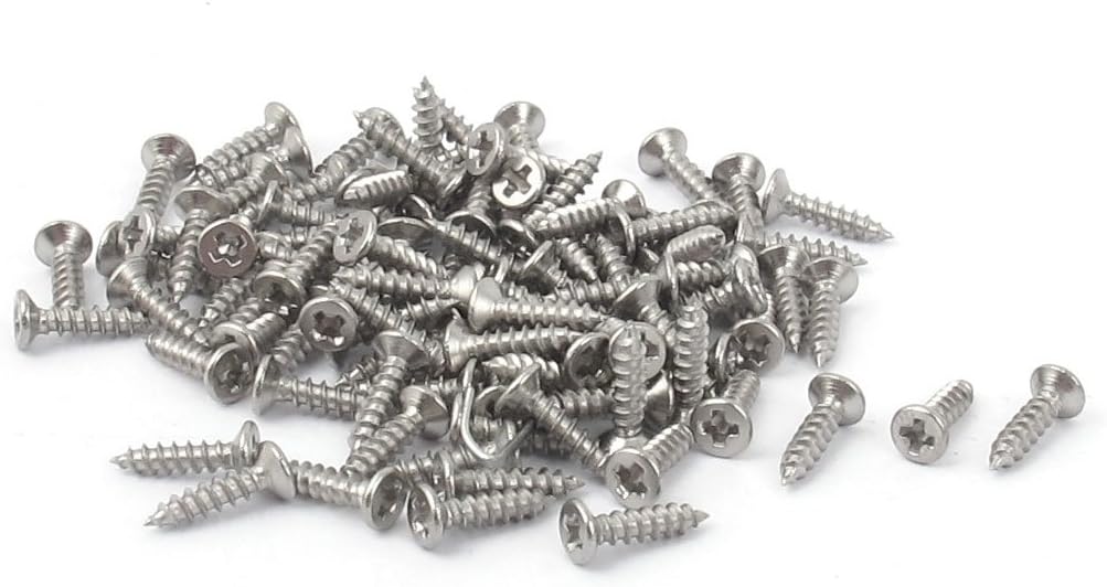 M1.8 x 8mm Flat Head Phillips Self Tapping Screw Fasteners 100 Pcs