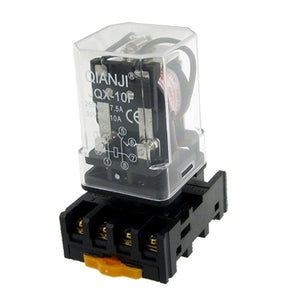 Jqx-10F 2Z AC 220V Coil General Purpose Power Relay Dpdt 8 Pin W Base Socket