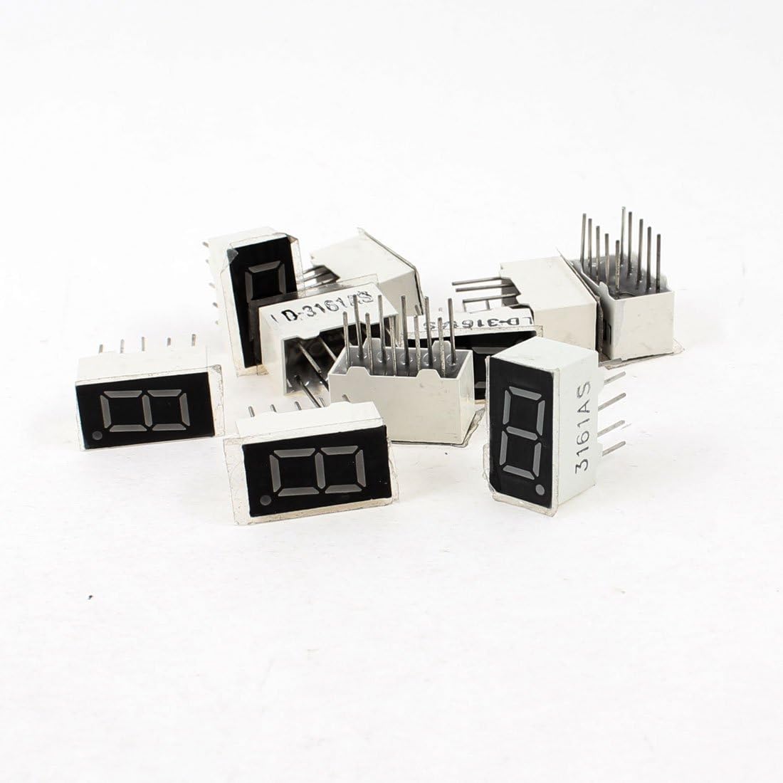 10 Pcs Common Cathode 10-Pin 1 Bit 7 Segment 0.36" Red LED Display Digital Tube