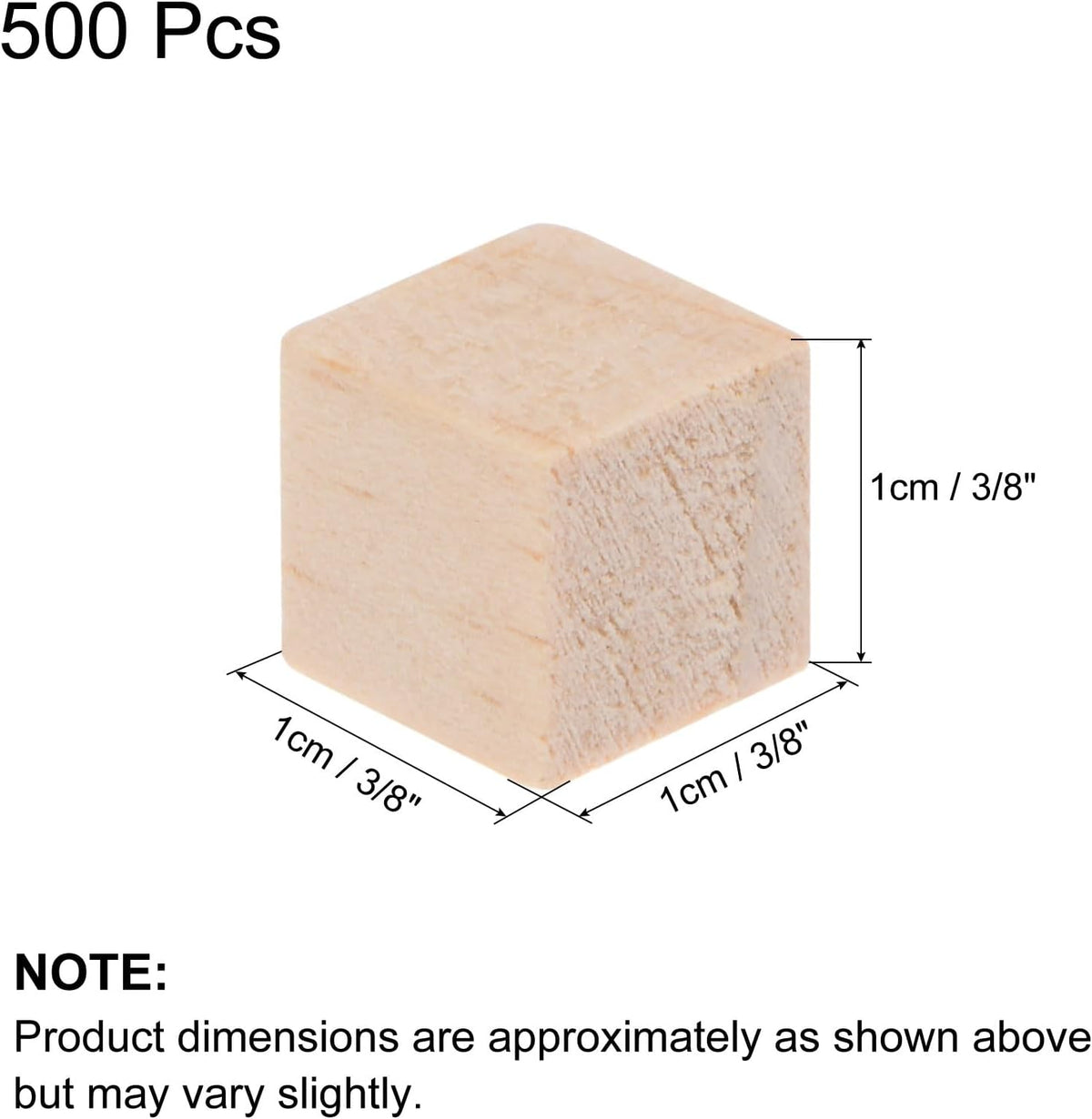 木製ブロック クラフト用、300個 3/8インチ 未仕上げピンキー木製立方体ブロック DIYクラフトプロジェクト用