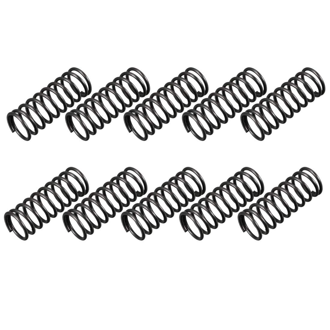 Compression Spring - 1.2mm Wire Dia, 12mm OD, 30mm Free Length Spring Steel Extension Spring,Black,10Pcs