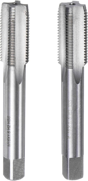 2stk Metrisk Hånd Tap Set, M16 x 1.5 Taper/Plug Thread Screw Taps, Højhastighedssstål Håndtræder Skruetaps Værktøjskasse