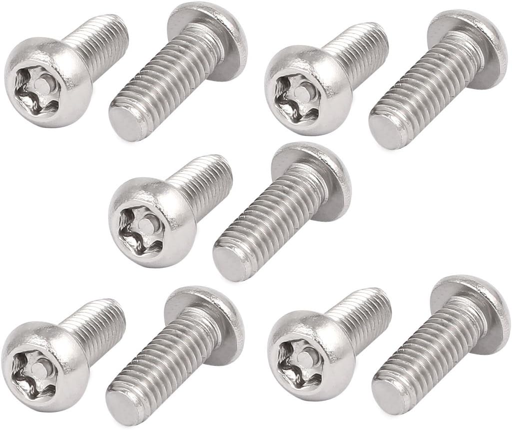 M6x16mm 304 Stainless Steel Button Head Torx Security Tamper Proof Screws 10pcs