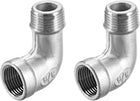 Stainless Steel 316 Cast Pipe Fitting 90 Degree Elbow 3/8 BSPT Female X 3/8 BSPT Male Thread 2pcs