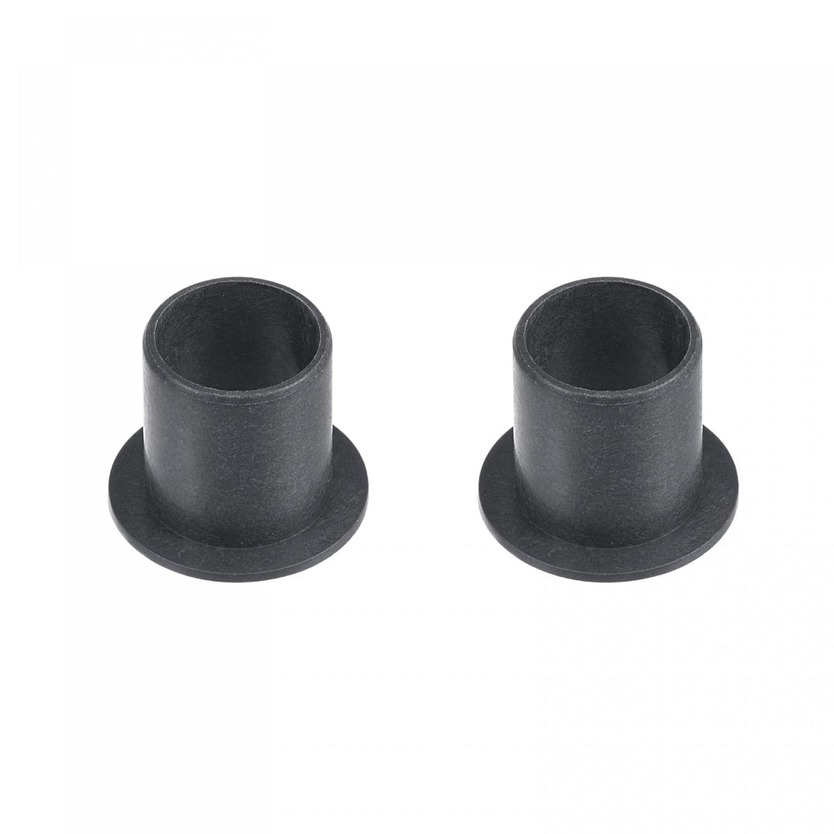 Flanged Sleeve Bearings 12mm Bore 14mm OD 17mm Length POM Wrapped Oilless Bushings Black 2pcs