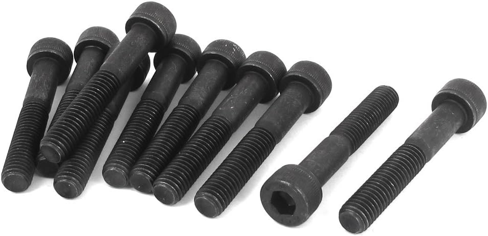 M8 x 50mm 12.9 Alloy Steel Hex Socket Head Cap Screws Bolt Black 10pcs