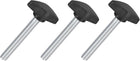 3Pcs Tee Wing Knobs Thumb Screws, M8 x 60mm Clamping Screw Knob Male Thread Carbon Steel T Shaped Thumb Screws Handle 36mm Dia. for Hand Tightening Knob Replacement, Black