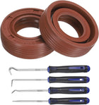 2Pcs Oil Seal, 12x22x7mm TC Fluorine Rubber Double Lip Cover with Hook Kit and Spring for Mechanical Automobile Bearing Shaft, Brown