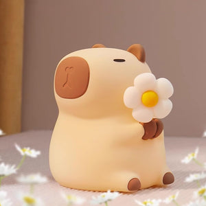 LinkMejor Capybara Nachtlamp, 7-Kleuren RGB, 3-Niveau Dimbaar, Oplaadbaar