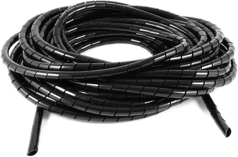10Meter Lung Cablu Spiral din Polietilenă PE 10mm Tub de Îmbrăcăminte Negru