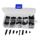 88 Pcs M3 Nylon Hex Spacers Screw Nut Stand-Off Assortment Kit Black