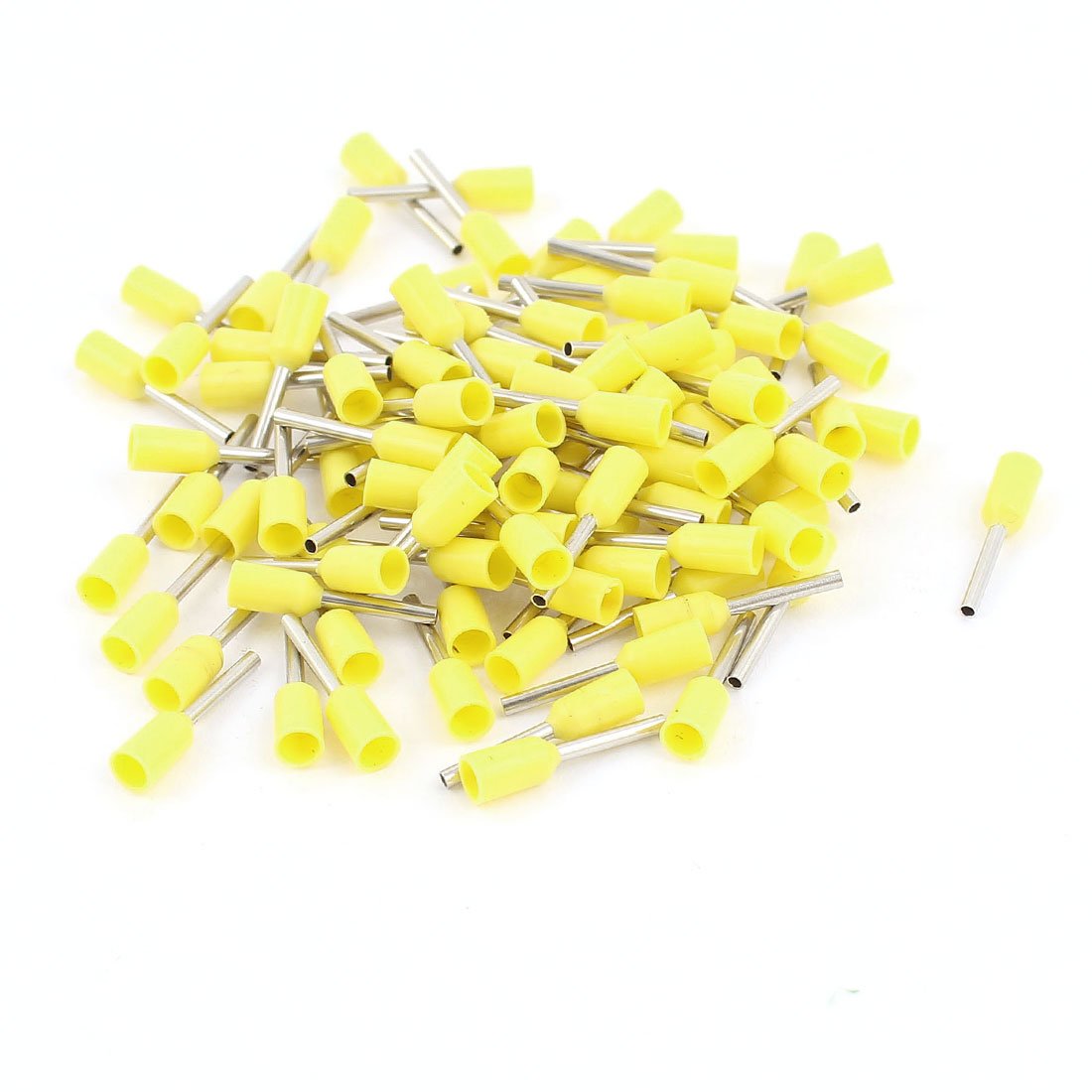 Crimp Cord End Terminal Bootlace Ferrule Connector with 100 Piece, 0.5 mm, Yellow