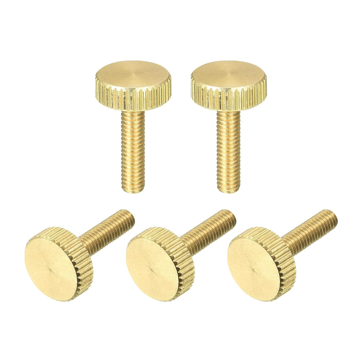 Knurled Thumb Screws, M4x16mm Flat Brass Bolts Grip Knobs Fasteners for PC, Electronic, Mechanical 5Pcs