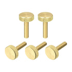 Knurled Thumb Screws, M4x16mm Flat Brass Bolts Grip Knobs Fasteners for PC, Electronic, Mechanical 5Pcs