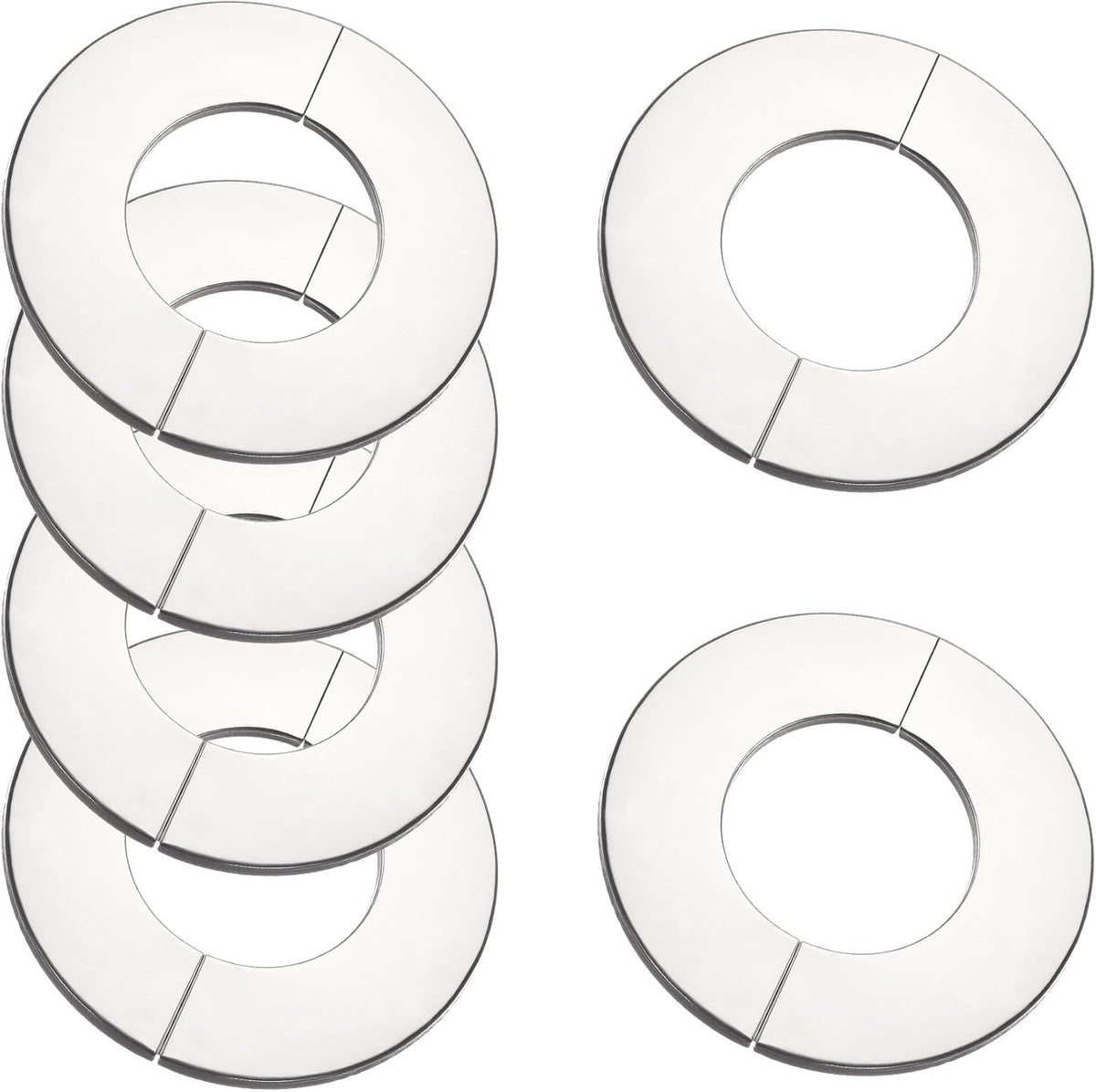 Wall Split Flange, Stainless Steel Round Escutcheon Plate for 35mm Diameter Pipe 6Pcs