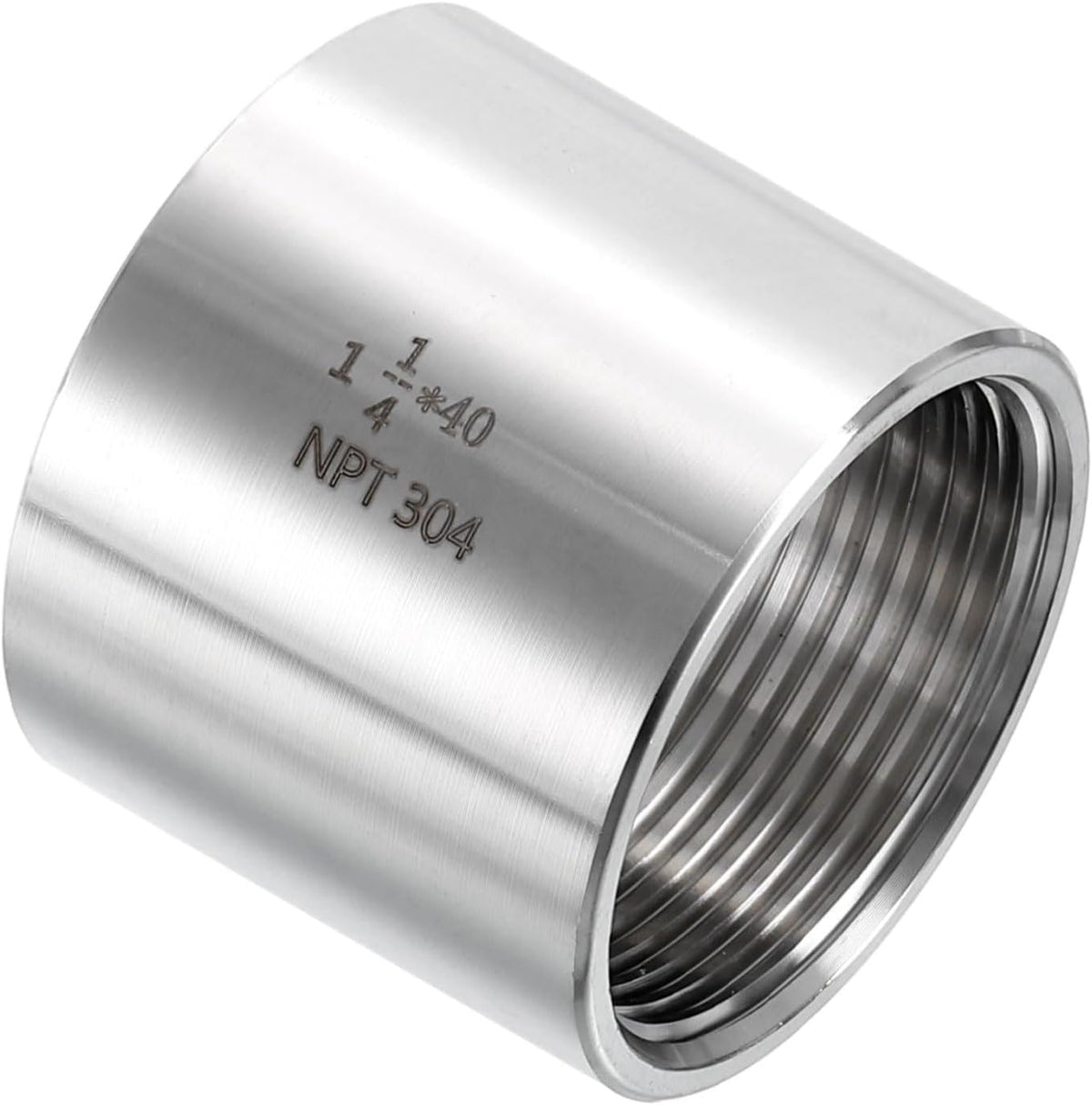 NPT 1-1/4"x1-9/16" 304 Stainless Steel Cast Pipe Fittings, Coupling Pipe Connector Adapter Pipe Connection Accessories for Plumbing Industrial and Residential, Silver