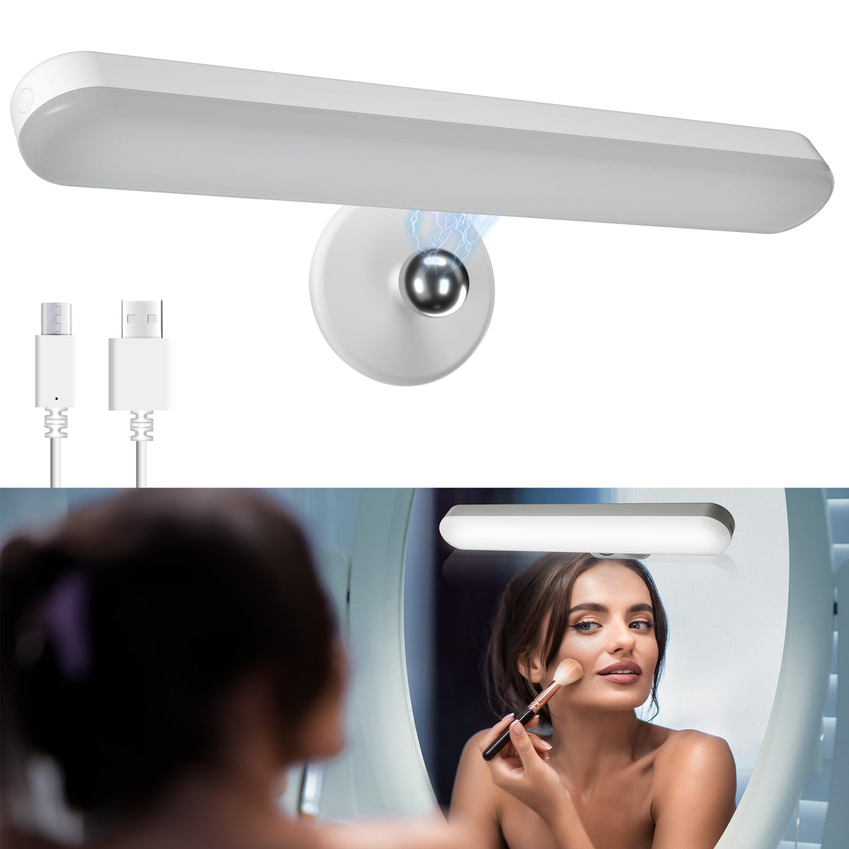 LinkMejor Lumières de Vanité Réchargeables pour Miroir, Lampe LED Stick On Sans Fil