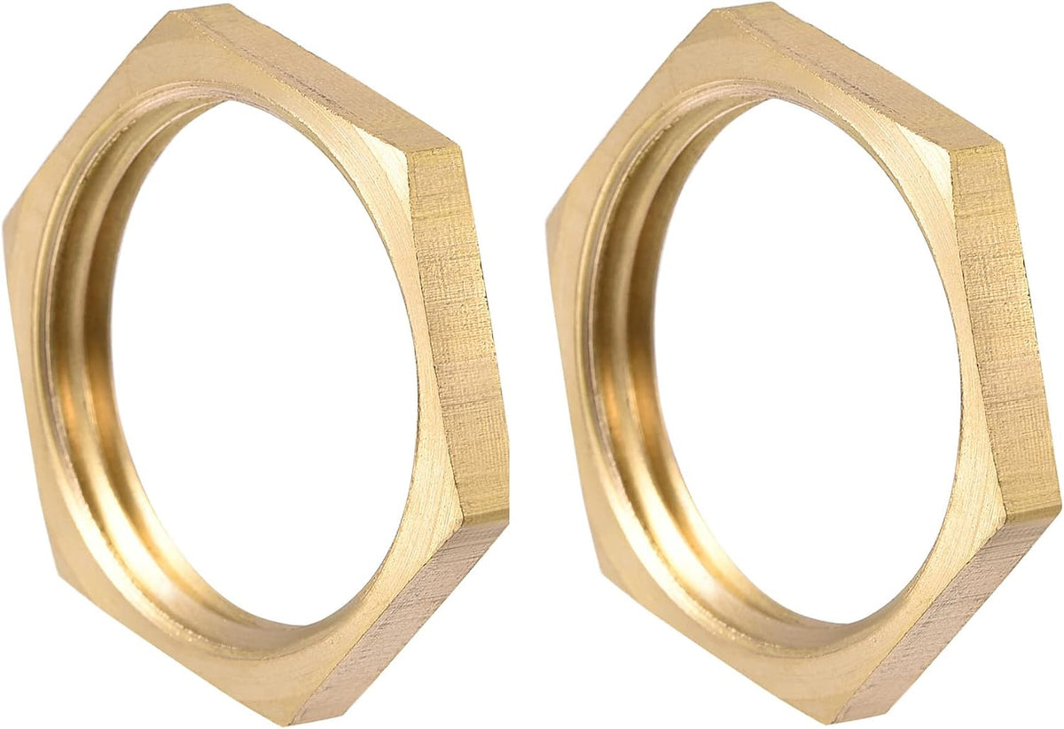 G3/4 Lock Nut, Hex Brass Female Locknut for Plumbing 2pcs