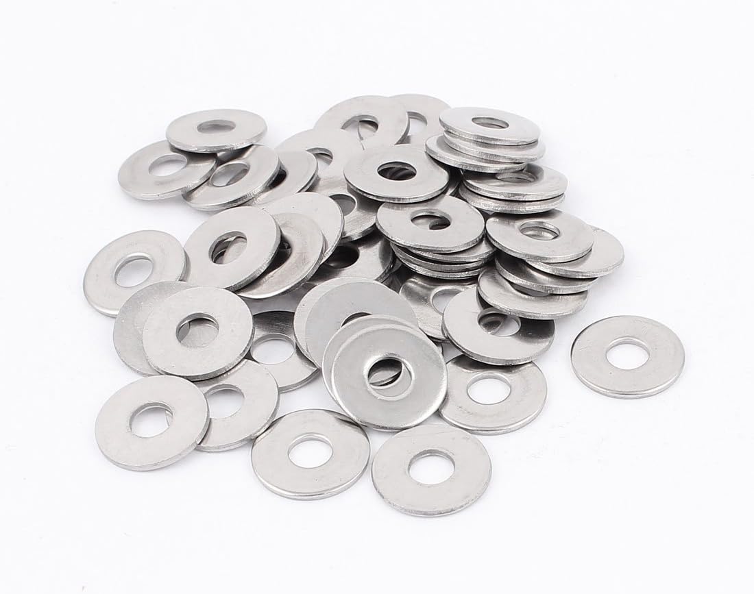 6x18x1.5mm 304 Stainless Steel Screw Bolt Flat Washers Spacers 50pcs