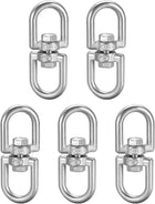 M8 Swivel Eye Double Ended Round Rotating Hoist Ring, 5/16 in Stainless Shackle Connector Bolts Eye to Eye 5 Pcs