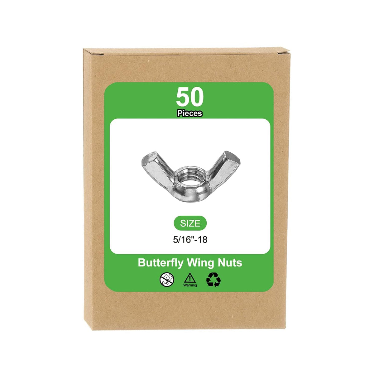 5/16"-18 Flügelmuttern 50 Stk, 304 Edelstahl Quadratflügelmuttern Befestigungsteile Handdrehen, für Maschinen Elektronische Ausrüstung DIY, Silber