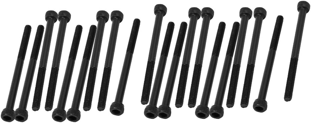 M2.5x35mm Alloy Steel Hex Socket Head Knurled Cap Screw Bolt Black 20pcs
