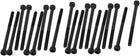 M2.5x35mm Alloy Steel Hex Socket Head Knurled Cap Screw Bolt Black 20pcs