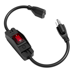 LinkMejor Estensione Corda con Interruttore 14AWG 1.5FT 3-Punta a Terra