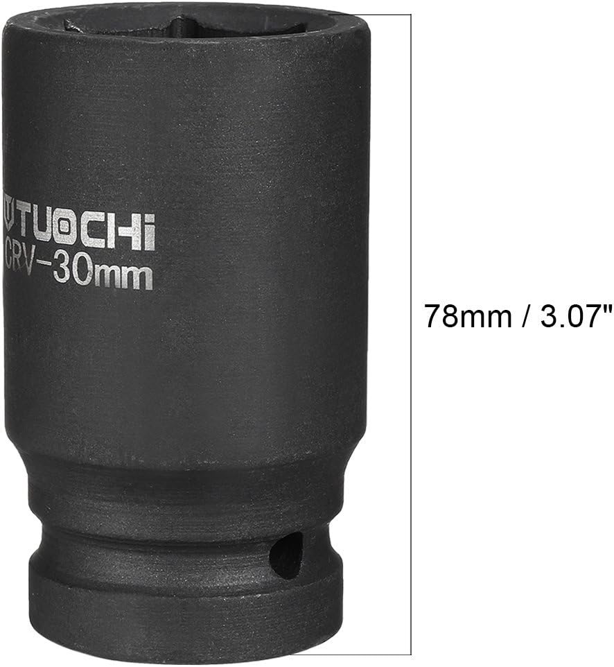 3/4-tuumainen syvä iskunuppi 30mm syvyydellä, 6-pisteinen, Cr-V, mittakaava