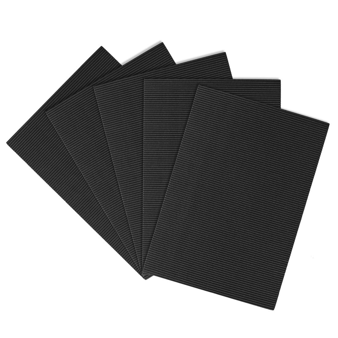 LinkMejor 5pcs Corrugated Cardboard Paper Sheets,Black,7.87-inch x 11.84-inch,for Craft and DIY Projects