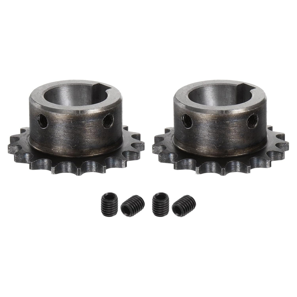 2pcs ISO/DIN 06B-1 Roller Chain Sprocket B Type 25mm Bore, 3/8" Pitch, A3-Steel Single Strand Roller Sprocket Hardened 17 Tooth