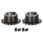 2pcs ISO/DIN 06B-1 Roller Chain Sprocket B Type 25mm Bore, 3/8" Pitch, A3-Steel Single Strand Roller Sprocket Hardened 17 Tooth