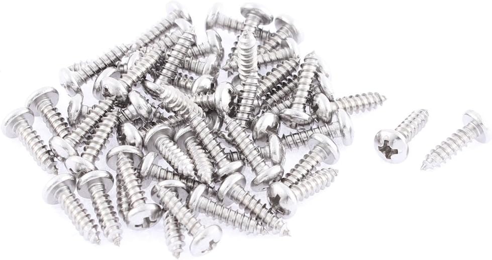 3.5mmx13mm Phillips Round Head Self Tapping Screws 50 Pcs