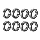 6802-2RS Deep Groove Ball Bearing Double Sealed 1180802, 15mm x 24mm x 5mm Carbon Steel Bearings (Pack of 8)