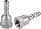 304 Stainless Steel Hose Barb Fitting Coupler, 8mm Barb x G1/4 Female Thread Pipe Adapter, 2Pcs