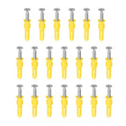 6x30mm Plastic Expansion Tube Pipe for Drywall with Screws Yellow 20pcs
