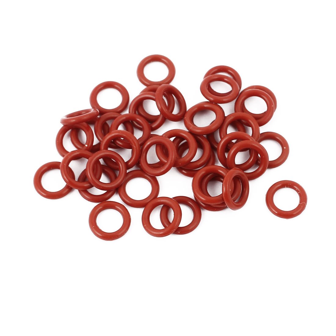 40Pcs Red 8mm x 1.5mm Silicone Rubber Gasket O Ring Sealing Ring Heat Resistant