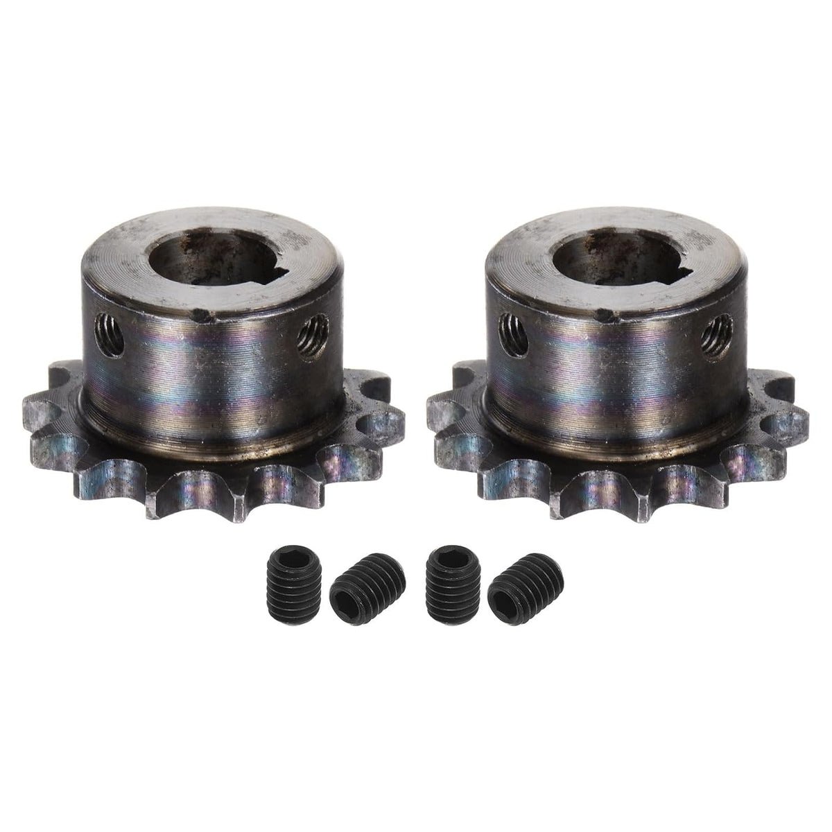 2pcs ISO/DIN 06B-1 Roller Chain Sprocket B Type 15mm Bore, 3/8" Pitch, A3-Steel Single Strand Roller Sprocket Hardened 14 Tooth
