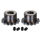 2pcs ISO/DIN 06B-1 Roller Chain Sprocket B Type 15mm Bore, 3/8" Pitch, A3-Steel Single Strand Roller Sprocket Hardened 14 Tooth