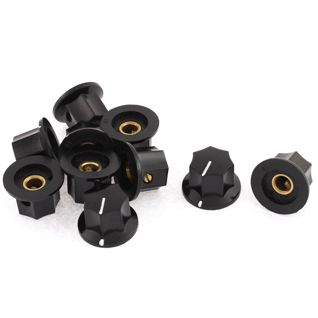 10pcs 16mm Height 6mm Shaft Insert Dia Potentiometer Rotary Knobs