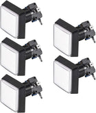 Game Push Button 50x50 Square 12V LED Illuminated Push Button Switch with Micro switch for Arcade Video Games White 5pcs